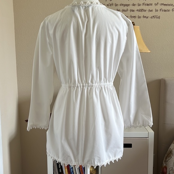 🔥SALE🔥 LIZ CLAIBORNE WHITE TUNIC SIZE L 100% COTTON - Picture 2 of 10